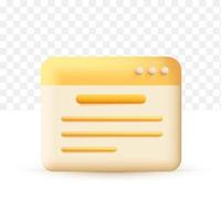 Copywriting with device, writing icon. document concept yellow. vector