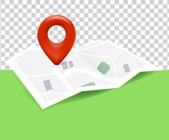 ubicación del icono de mapa con ubicación de mapa y pin 3d vector