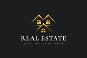 Luxury Gold Real Estate Logo Design vector