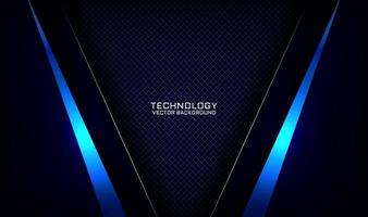 Abstract 3D navy blue technology background with lines metal effect vector