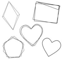 geometric frame in the shape of a heart, rhombus, rectangle vector