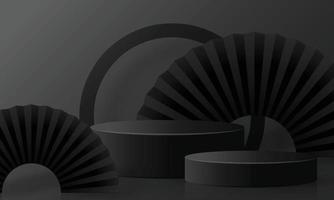 Black Friday round podium with with craft style on background. vector