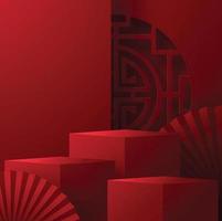 podio escenario redondo podio año nuevo chino, festival del medio otoño vector