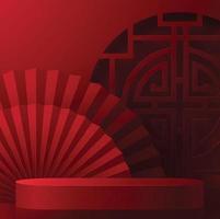 Podium round stage podium  Chinese new year, Mid Autumn Festival vector