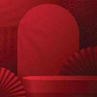 Podium round stage podium  Chinese new year, Mid Autumn Festival vector