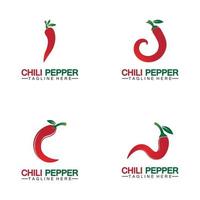 Chili pepper logo vector icon illustration design template