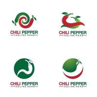 Chili pepper logo vector icon illustration design template