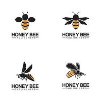 Bee honey logo vector icon symbol illustration design template