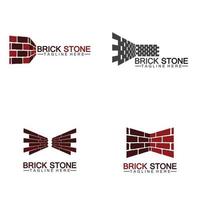 Brick stone logo vector icon illustration design  template