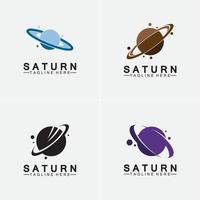 Planet Saturn logo vector illustration design