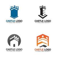 Plantilla de diseño de ilustración de vector de símbolo de logotipo de castillo