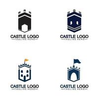 Plantilla de diseño de ilustración de vector de símbolo de logotipo de castillo