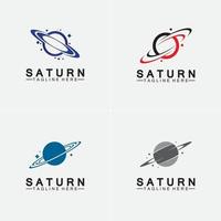 Planet Saturn logo vector illustration design