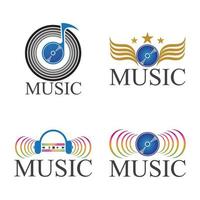 music logo icon vector design illustration template