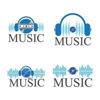 plantilla de ilustración de diseño de vector de icono de logotipo de música