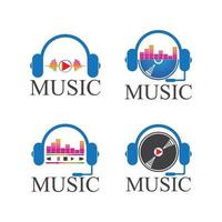 music logo icon vector design illustration template