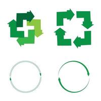 flecha verde reciclar logo vector icono plantilla