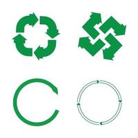 flecha verde reciclar logo vector icono plantilla