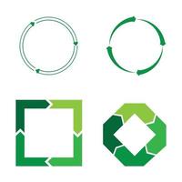 flecha verde reciclar logo vector icono plantilla