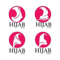 hijab logo vector icon design template