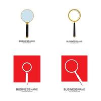 magnifying glass icon logo illustration template vector