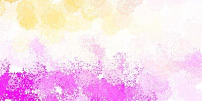 Light Pink, Yellow vector background with christmas snowflakes.