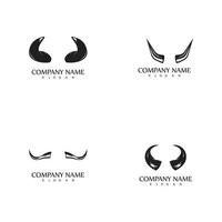 Bull horn logo and symbol template icons app vector