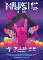 music festival rock music night  poster for party vector