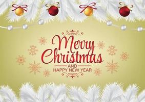 merry christmas art vector on gold background