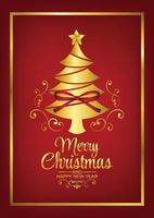 merry christmas art with red background vector