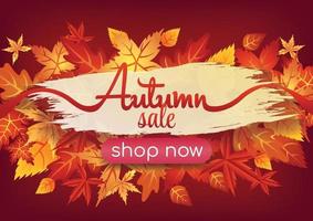 autumn season art vector with red background