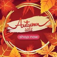 autumn season art vector with red background