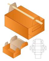 diseño de plantilla troquelada de embalaje de caja. Maqueta 3d vector