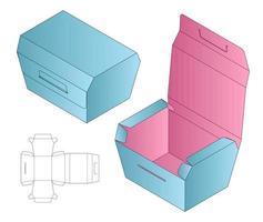 diseño de plantilla troquelada de embalaje de caja. Maqueta 3d vector