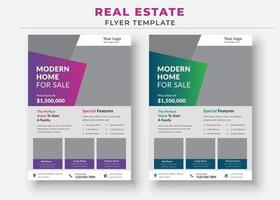 Real Estate Flyer Template, Modern Home for sale poster vector