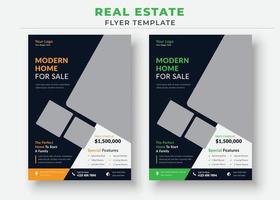 Real Estate Flyer Template, Modern Home for sale poster vector