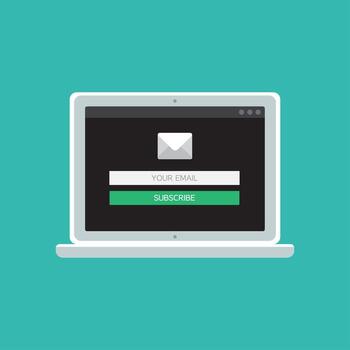 Web Template of Computer Email Form vector