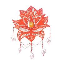tatuaje de flor de loto vector