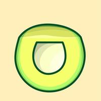 Avocado vector illustration with yellow background collection isolated