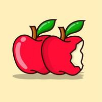 Apple illustration vector with yellow background. apples isolated