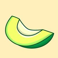 Avocado vector illustration with yellow background collection isolated