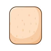 vector simple de ilustración de pan blanco. panadería en rodajas marrón aislado