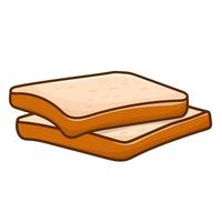 White bread illustration simple vector. sliced bakery brown isolated vector