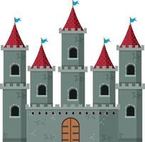 Castillo histórico medieval sobre fondo blanco. vector