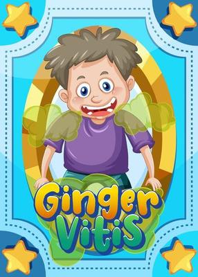 Character game card with word Ginger Vitis