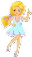Cute fairy cartoon character sticker vector