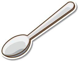 Sticker spoon kitchenware on white background vector