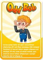 Character game card with word Odd Bob vector