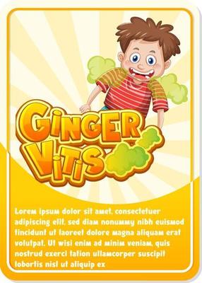 Character game card template with word Ginger Vitis