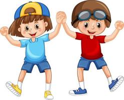 Couple children cartoon character vector